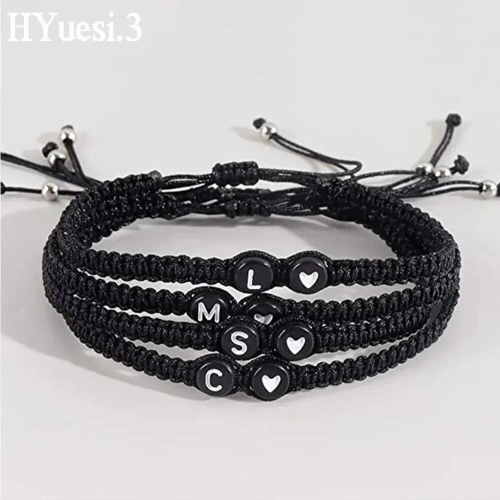Браслеты-подвески в виде сердца с 26 буквами, регулируемые вручную, с регулируемым именем AZ, плетеные браслеты для женщин и мужчин, ювелирные изделия для дружбы, подарки