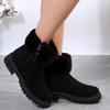 Fashion Thick Plush Snow Boots Women Faux Suede Non-slip Winter Boots Woman Keep Warm Cotton Padded Shoes Platform Ankle Booties