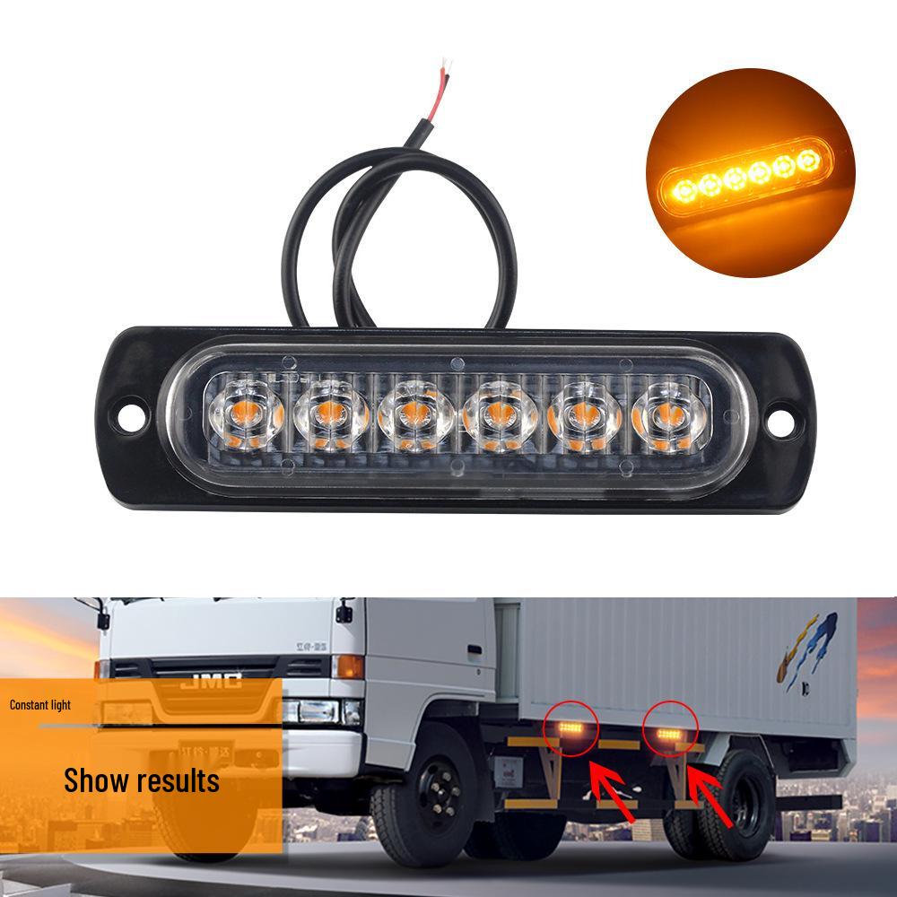 Ultra-Thin LED Car Warning Light: 6 Bright 12-24V Daytime Running Lights with High-Brightness Turn Signals