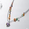 iF ME Бохо красочные бусины фиолетовое сердце кулон ожерелье для женщин девушка нерегулярные натуральный камень ключица цепочка Y2K ювелирные изделия аксессуары