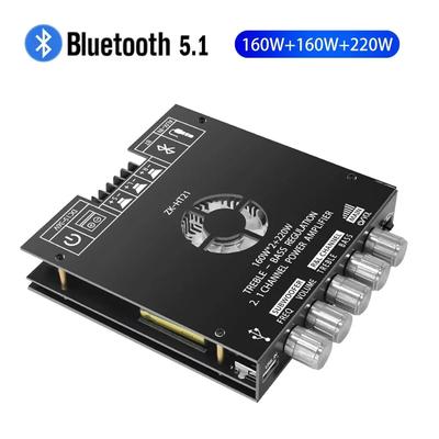 ZK-HT21 2.1-канальный TDA7498E 160WX2+220W Bluetooth цифровой усилитель мощности модуль сабвуфера с высоким и низким тоном