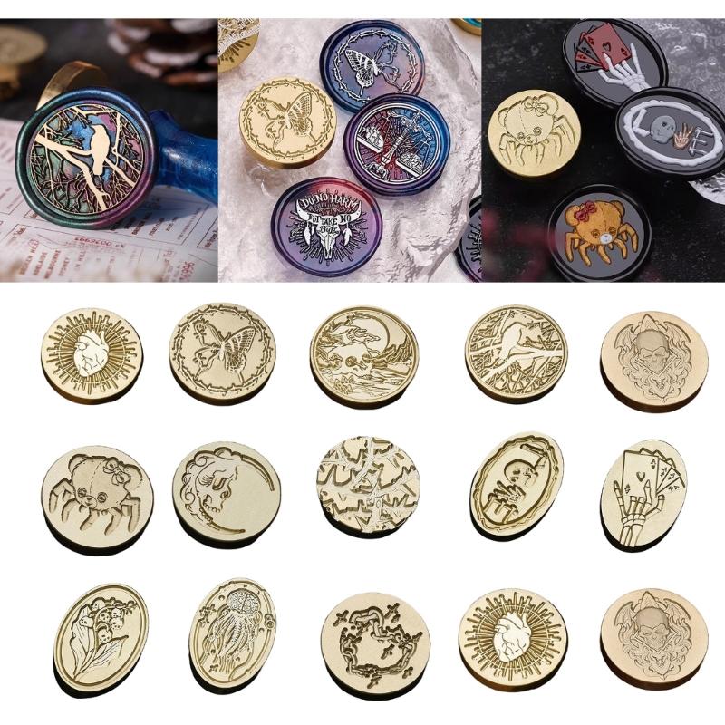 Рельефная печать Головка штампа для сургуча Металлическая печать для запечатывания Головка штампа для восковой печати Замена для запечатывания конвертов и поздравительных открыток