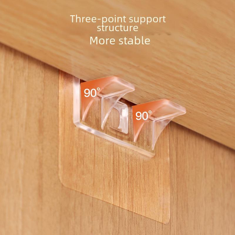 Fixed Shelf Support Bracket for Wardrobe and Cabinet, Load-Bearing Hook for Partitions, Layered Film Fixed Plate.
