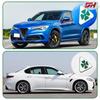 1 пара, подходит для Alfa Romoe Giulia Stelvio, алюминиевые наклейки для украшения крыльев, Quadrifoglio, внешние наклейки для автомобиля