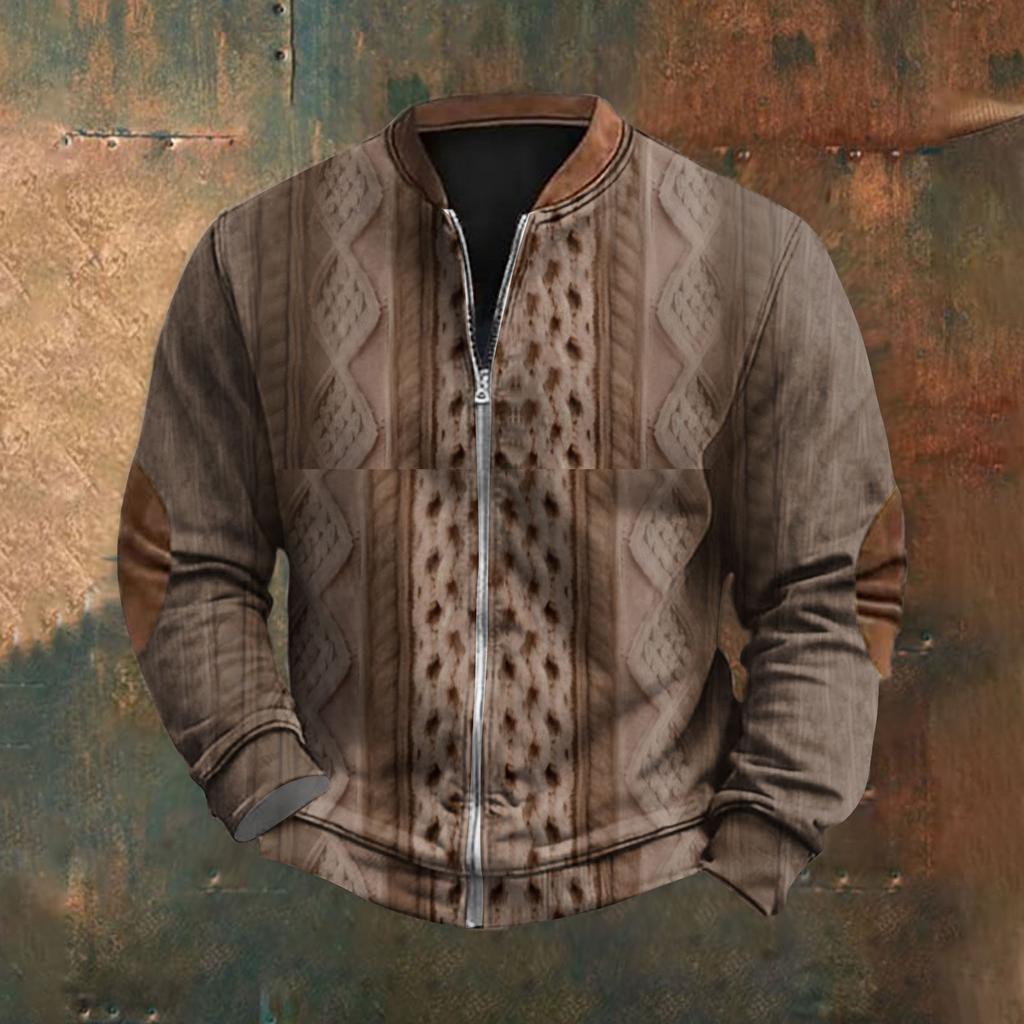 Мужская повседневная толстовка в стиле ретро с градиентным принтом