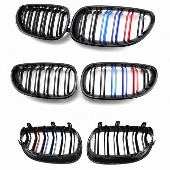 Car Front Bumper Grilles Kidney Racing Grill For BMW E60 E61 5 Series M5 520I 535I 550I 2004-2009 Double Slat Replacement Grille