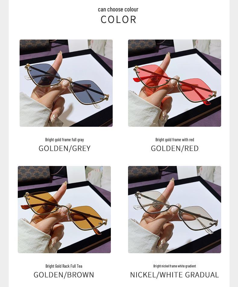 Солнцезащитные очки High-End 2025 полуободковые с бриллиантами - Современный, модный европейский и американский стиль