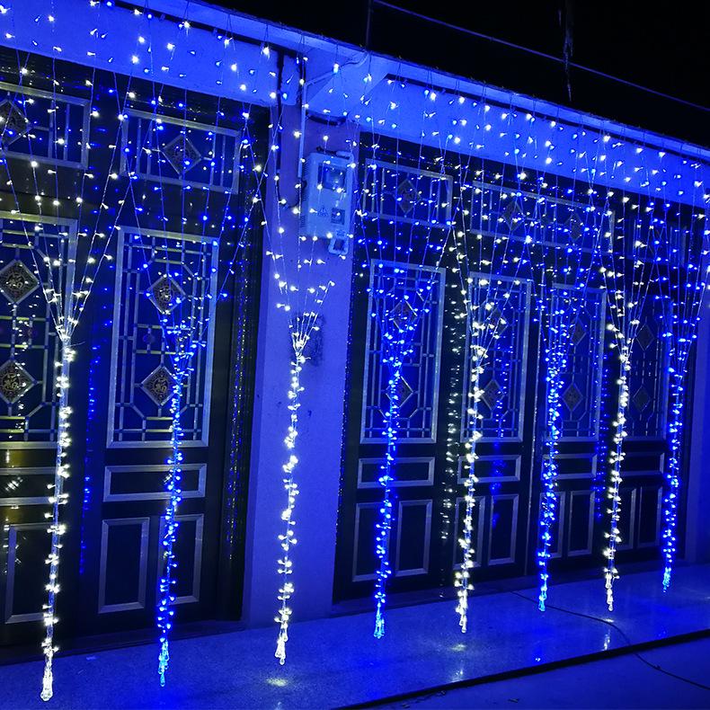 Водонепроницаемые светодиодные гирлянды-водопады - Наружные декоративные бегущие гирлянды-занавесы.