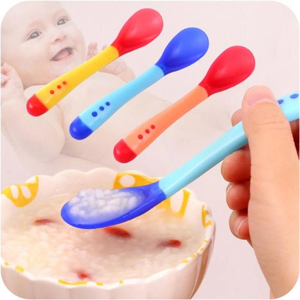 Feeding Tools Feeding Infant Soft Temperature Sensing Spoon Fork Toddler Flatware Silicone Spoon