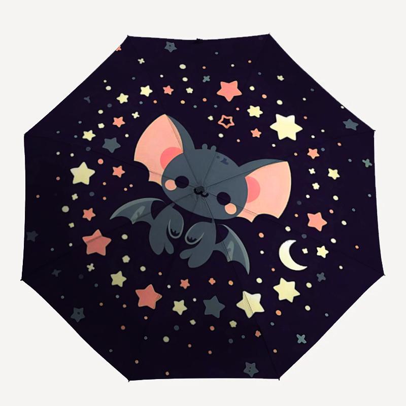 1pc Cute Bat Design Automatic Opening/Closing Umbrella, 8-Rib Outdoor Umbrella, Travelers, Daily Use.F024