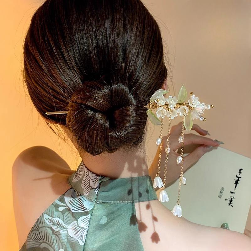 Элегантный китайский стиль заколка для волос кисточка палочка для волос традиционный цветочный дизайн прическа аксессуар женские ювелирные изделия шпилька игла для волос