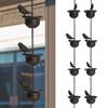 8 Feet Metal Rainwater Catcher Chain Mobile Drainage Rain Chain 8 Birds Cups Decoration Hangings for Outdoor Courtyard Garden