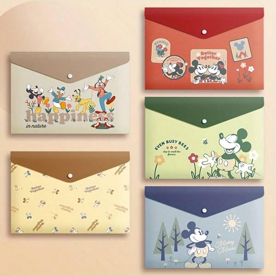 MINISO Мультяшный Стич Карман-файл А4 Большой вместимости Папка для хранения бумаги Школьные принадлежности Офисные принадлежности Детские рождественские подарки