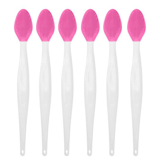 Силиконовая щетка для скрабирования губ, двусторонняя, эксфолиатор для губ для осветления темных