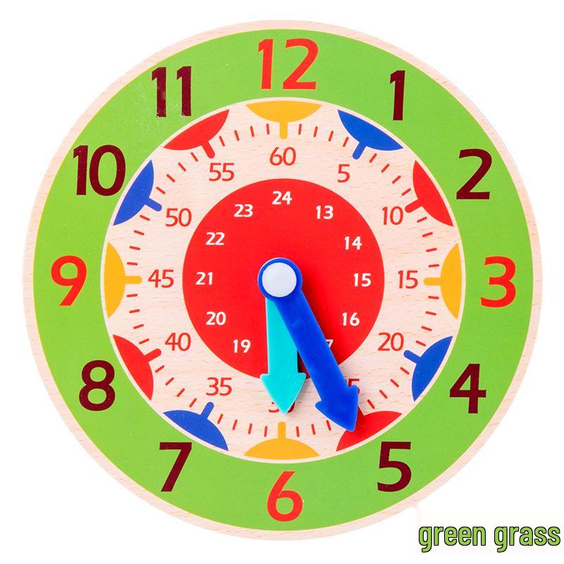 Wooden Clock Time Recognition Puzzle Toy for Kids - Early Math Teaching Aid