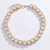 Elegant Zirconia Necklace & Bracelet Set: Fashionable, Versatile, Light Luxury with Square Glass Zirconia