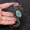 Ruby Fuchsite Pendant Copper Wire Wrapped Gemstone Jewelry Handmade Pendant Antique Dragon Pendants Copper Wire Wrap Pendant Engagement Gift