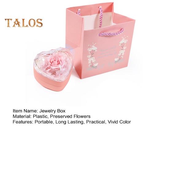 Шкатулка для колец, подарочная коробка с консервированными розами, органайзер для колец в форме сердца, консервированные цветы, подарки на годовщину для девушки, мамы