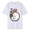 Fixed Gear Bicycle Cyclist Painting T-Shirt New Summer Men Short Sleeve Road Bike Sport Lover White Casual Boy Tees Vintage Tops