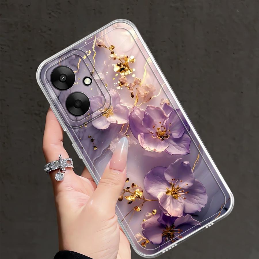 Цветочный Мраморный Чехол для Xiaomi Mi 11 Lite 11T Pro Мягкая Крышка для Телефона