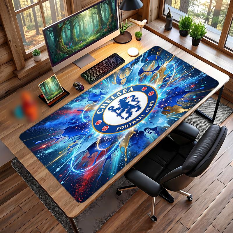Большой игровой коврик для мыши Chelsea FC с принтом, нескользящий, из мягкой резины, для офисного стола, ноутбука, компьютера, Декор