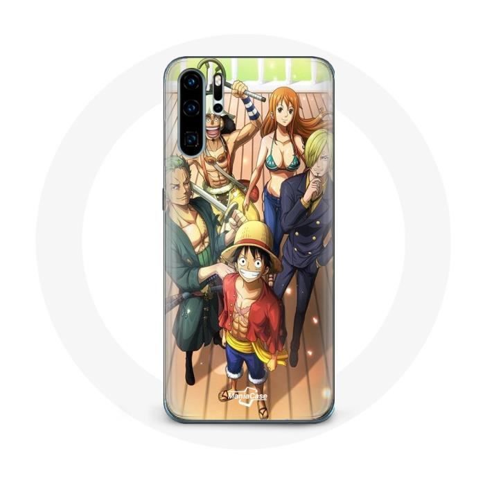 Coque pour Huawei P30 - Maniacase - One Piece Luffy - Souple - Manga Anime - Noir