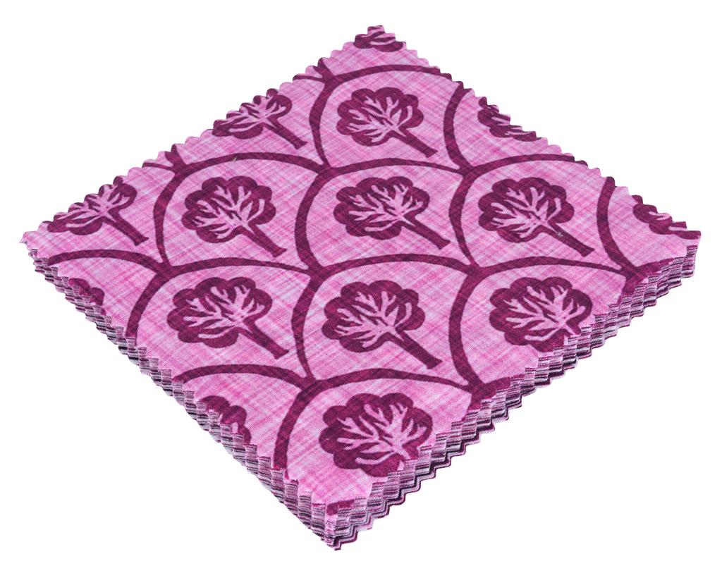 Soimoi Блок-принт предварительно вырезанные 5-дюймовые квадраты из хлопчатобумажной ткани для квилтинга Набор украшений для шитья в стиле пэчворк своими руками - розовый и