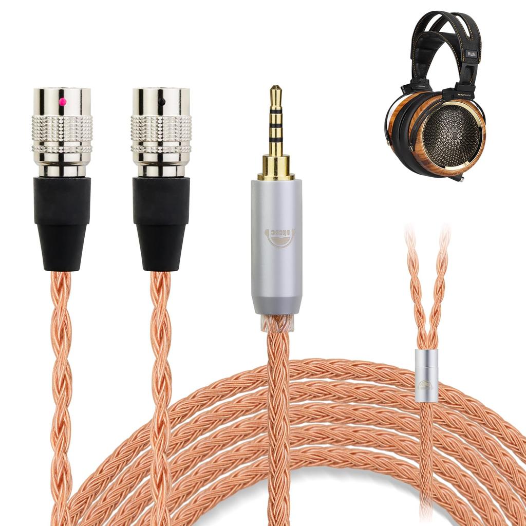 Okcsc ZT16 Headphone Cable 4 Pin XLR Terminal Ether Replacement Cable for 16 Core Pure Copper For Dan Clark Audio Compatible with Ether Alpha Dog