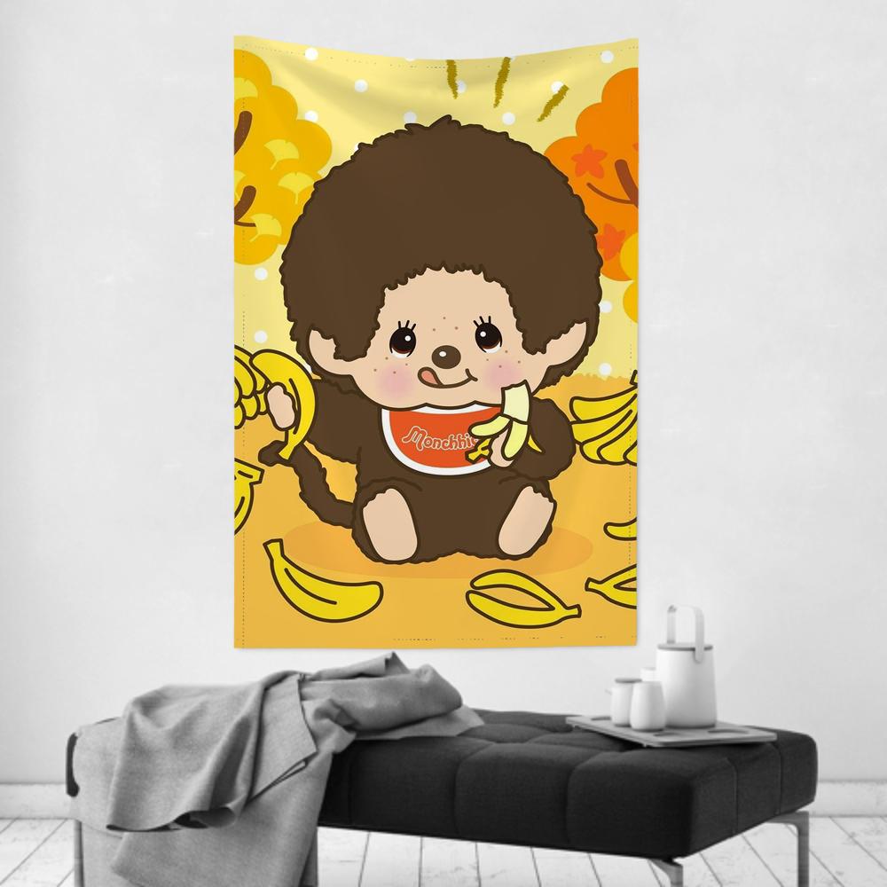 Cartoon Animation MMonchhichi Tapestry Room Decor Wall Cloth Party Hanging Background Room Decor Baby Room