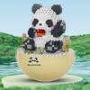 Cartoon Panda Flower Puzzle Tumbler: Cute Tiny Particle Desktop Ornament