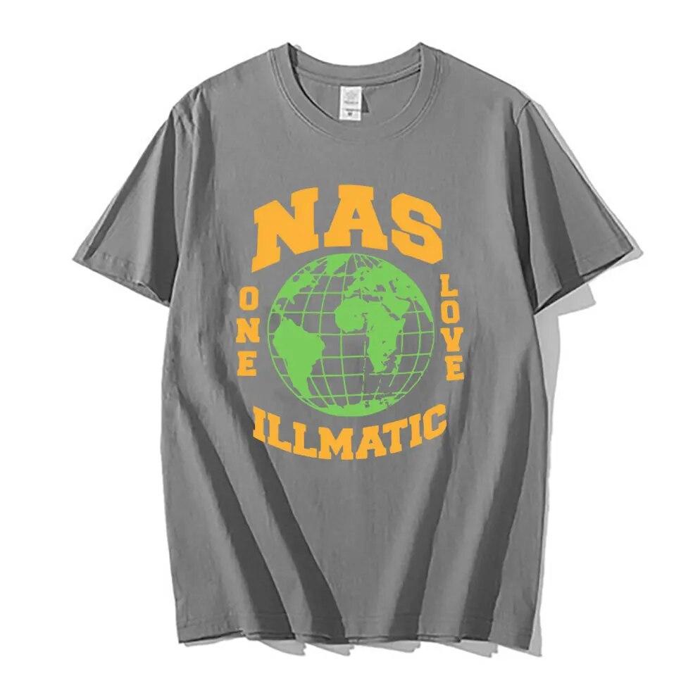 Rap Nas One Love Illmatic Hip Hop Vintage T-shirts Unisex Fashion Tshirt Unisex Women High Quality Casual Oversized Harajuku T Shirt