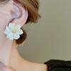 Модные белые цветочные серьги-гвоздики для женщин, девушек, корейский стиль, элегантные серьги, повседневные свадебные украшения для вечеринки, подарок