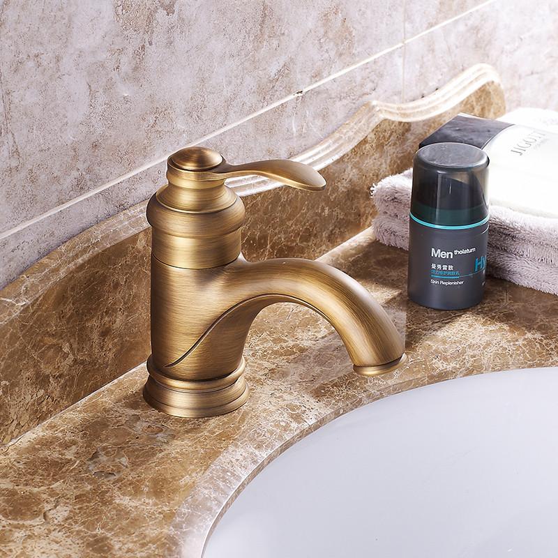 Антикварный латунный смеситель для раковины, дизайнерский смеситель для ванной комнаты, смеситель для горячей и холодной воды, керамическая основа для раковины, бронзовый смеситель 6636