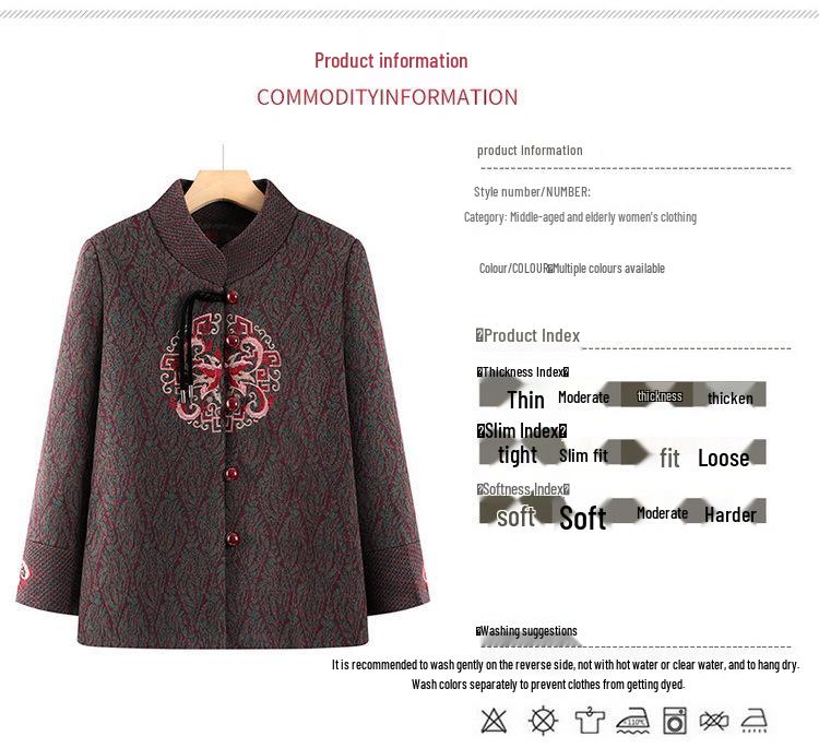 Осеннее шерстяное пальто для женщин среднего и пожилого возраста