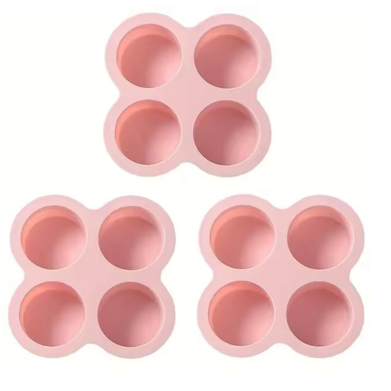Air Fryer Egg Mold Round Shape Eggs Mold 3 Cavity Non-Stick Silicone Air Fryer Egg Pan Egg Steamer Cooking Mold Fried Egg Tool