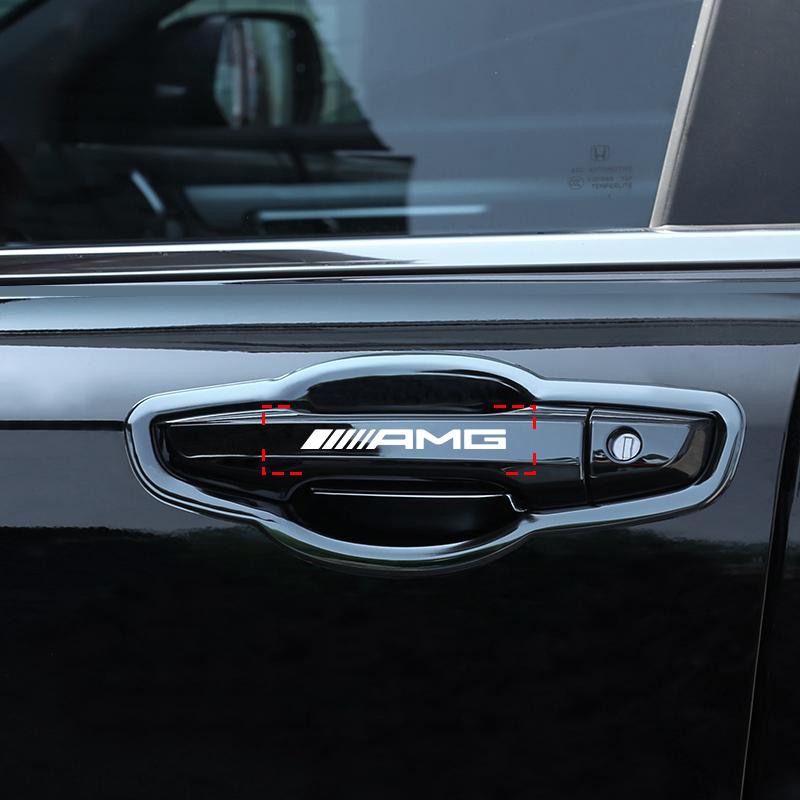 4 шт. наклейки на дверные ручки автомобиля, наклейки на шины и зеркала заднего вида для Mercedes Benz AMG GLE GLS GLC CLA GLB ML C500 C200 C300 W204 W206 W205 W212 W203