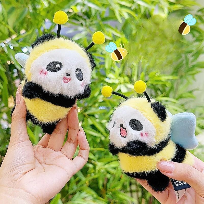 Cartoon Bumblebee Cute Panda Plush Keychain Gifts Collectors Carry Everyday