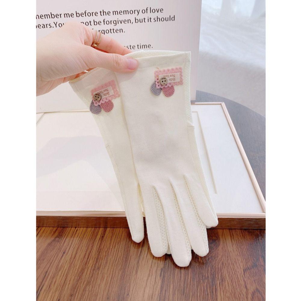 Cotton Breathable Cotton Gloves Thin Anti-Slip Gloves Fashion Sun Protection Gloves Driving