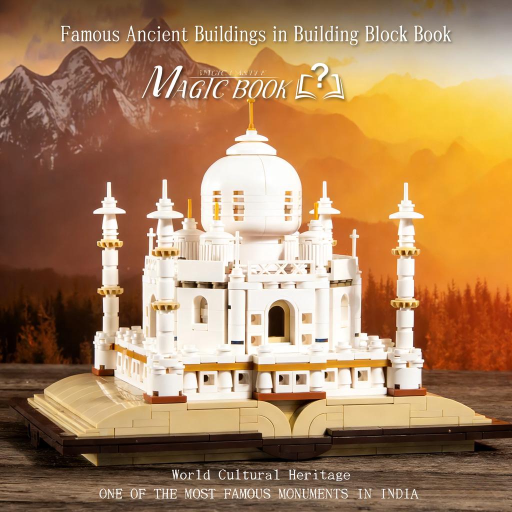 City Street View Taj Mahal Miniature Model Moc Block Famous Creative Building Toy For Children India World Famous Architecture