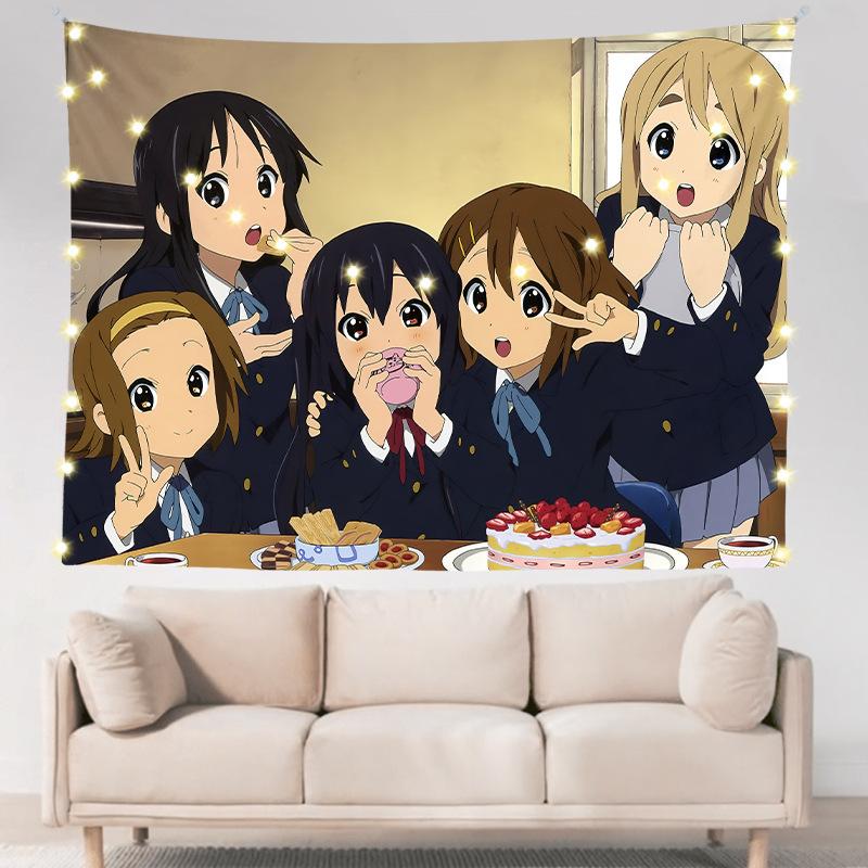 Легкий роман для девочек в общежитии, двухмерное аниме, настенное украшение для спальни, тканевое подвесное одеяло