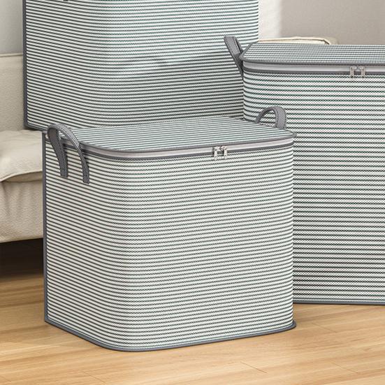 Wardrobe Storage Bag Zipper Closure with Handle Clothes Storage Basket Closet Organizer