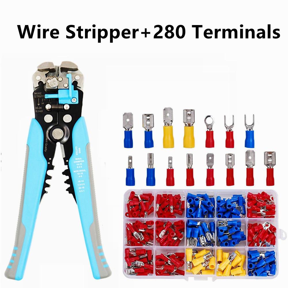 Ассортимент электрических разъемов для изолированных проводов, 280 шт. — вилка, кольцо, лопатка, быстроразъемное соединение — обжимные клеммы для морских автомобильных кабелей