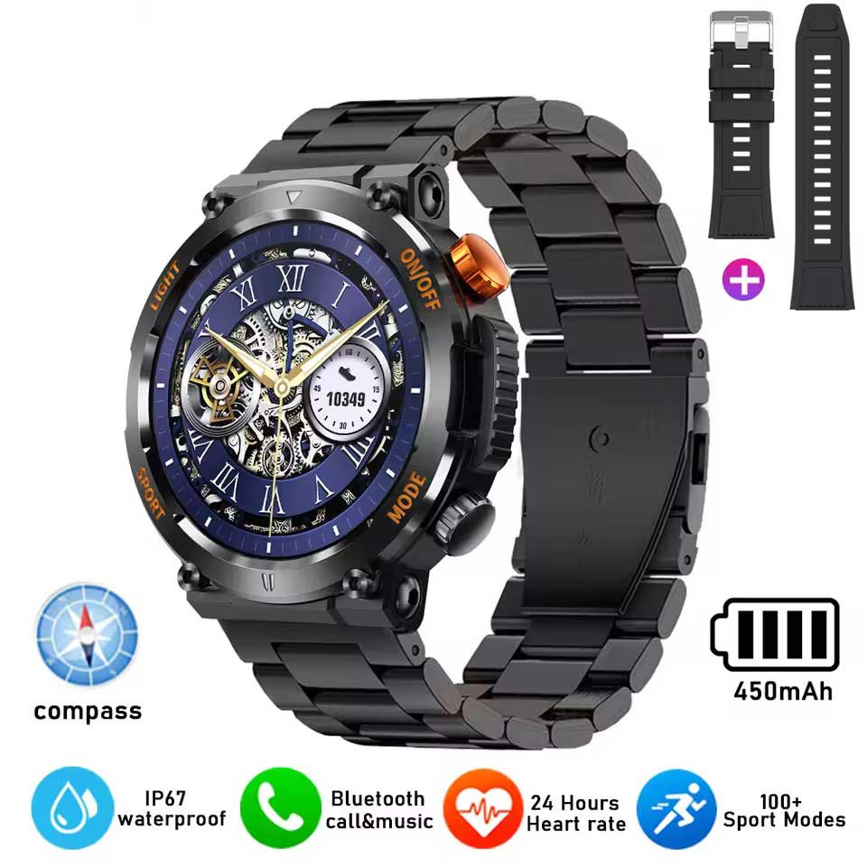 LUCKY START New Smart Watch Heart Rate Monitoring Bluetooth Call Voice Assistant GPS Sports Trajectory Waterproof Fitness SmartWatch