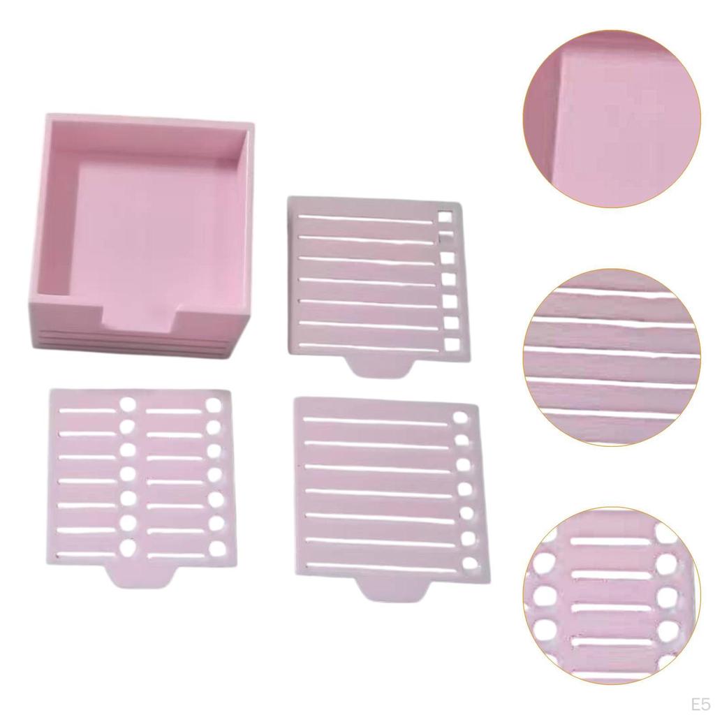 Sticky Note Holder with Stencil Memo Dispenser Easy To Use Business Card Office Desk