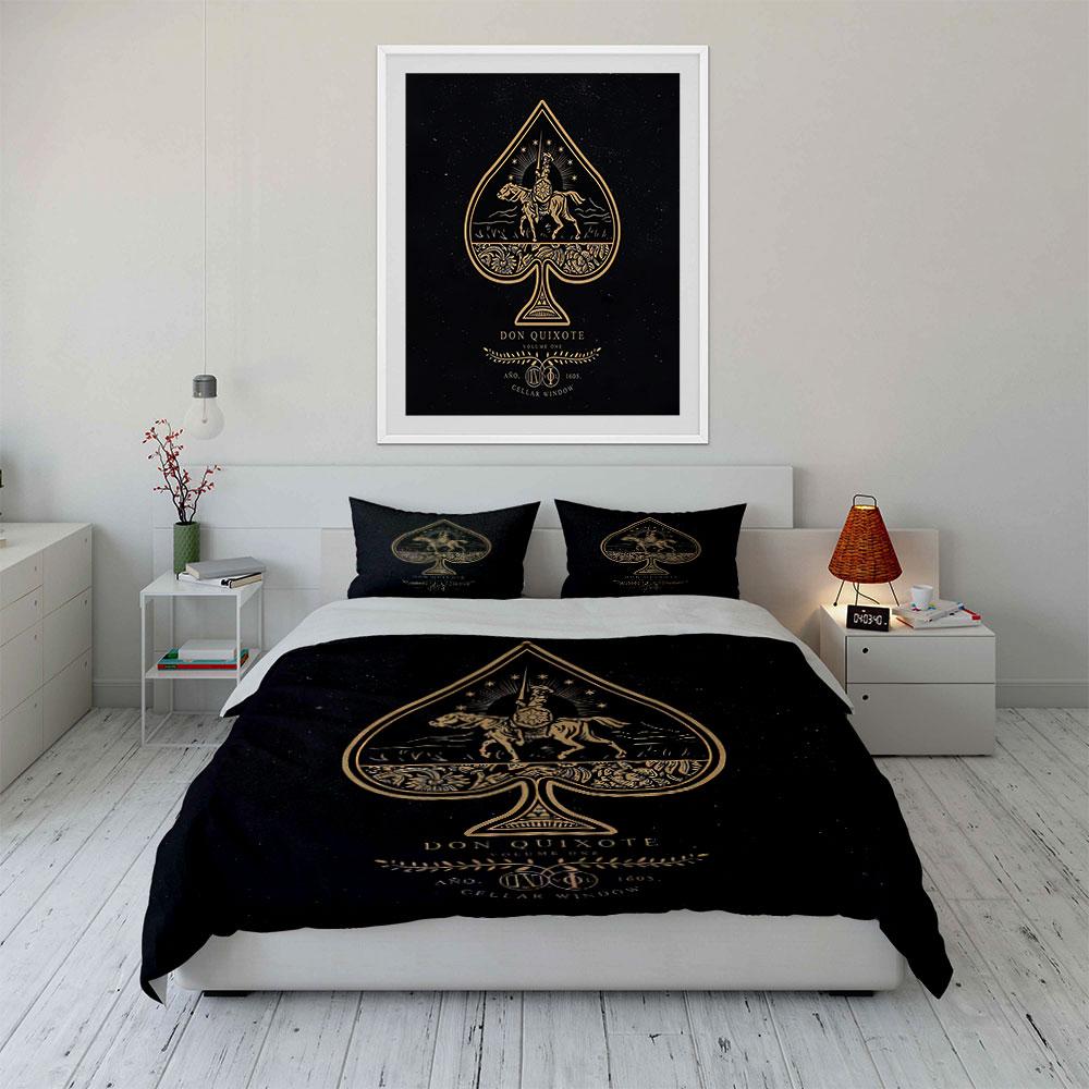 Don Quixote Spade Design Bedding Duvet Cover Set Duvet Cover Pillowcases (1*Duvet Cover 2*Pillowcases, without duvet insert)
