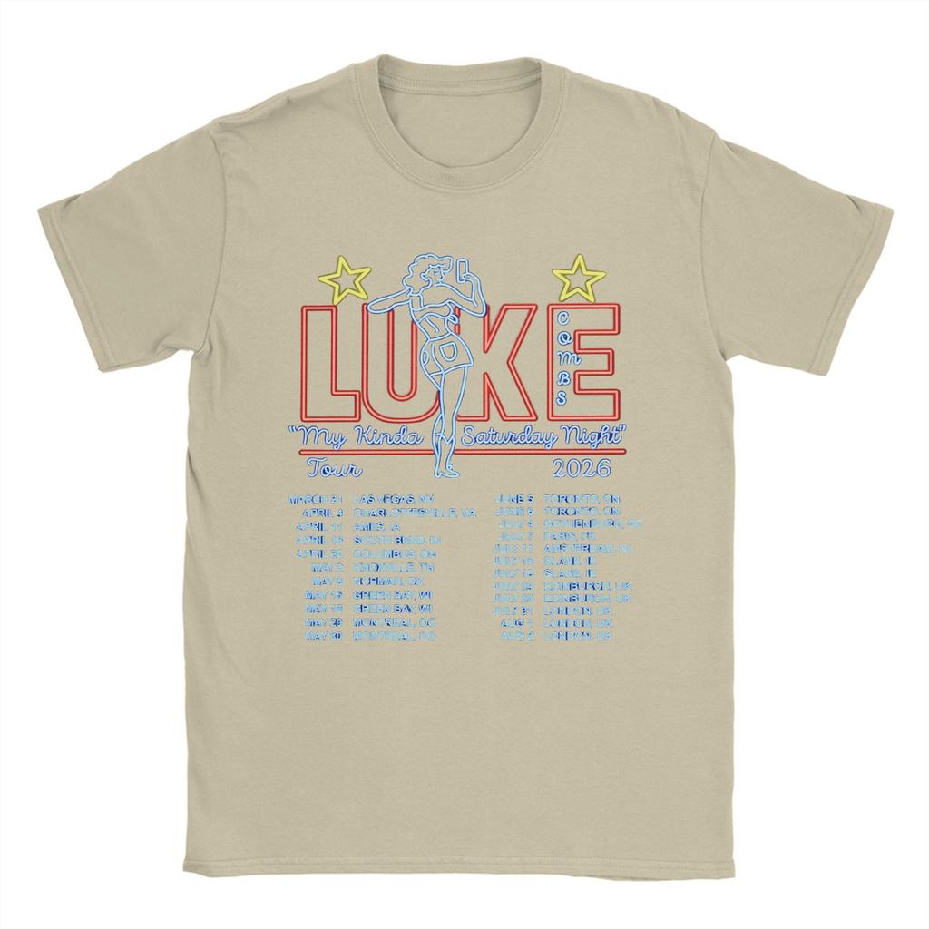 Unisexs Luke Combs My Kinda Saturday Night Tour T Shirts Cotton Tops Summer Funny ShortSleeve T Shirt O Neck Fashion Print Tshirt