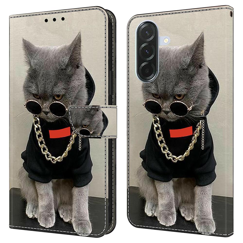 Для Samsung Galaxy A36 5G Кожаный чехол С принтом Узор Кошелек Подставка Флип-чехол для телефона