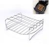 1set BBQ Air Electric Fryer Accessories Stainless Steel Air Fryer Rack with 4 Roast Meat Picks Grill Air Fryer Accessories