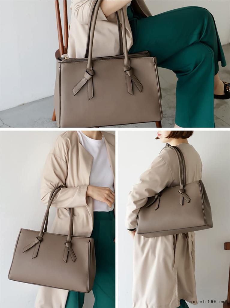 Gratante Ribbon Handle 2way Shoulder Tote Tote Bag [Gratante] Women's Abb-g0042 (Mocha)