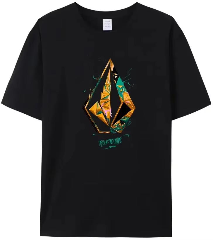 Volcom Мужская Женская Хлопковая Футболка Роскошный Бренд Мода Большой Размер Топ Повседневная С Коротким Рукавом Уличная Одежда Классический Принт Свободная Футболка 2025